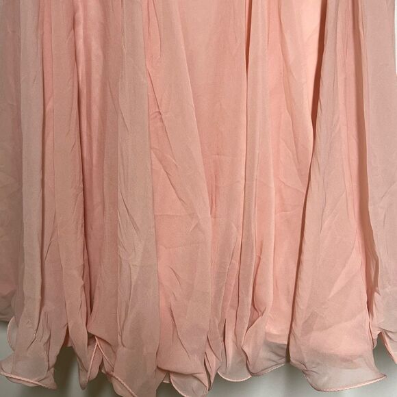 Cinderella Devine Pink Blush Short Embellished A line Chiffon Dress Sz 6 - Picture 5 of 7